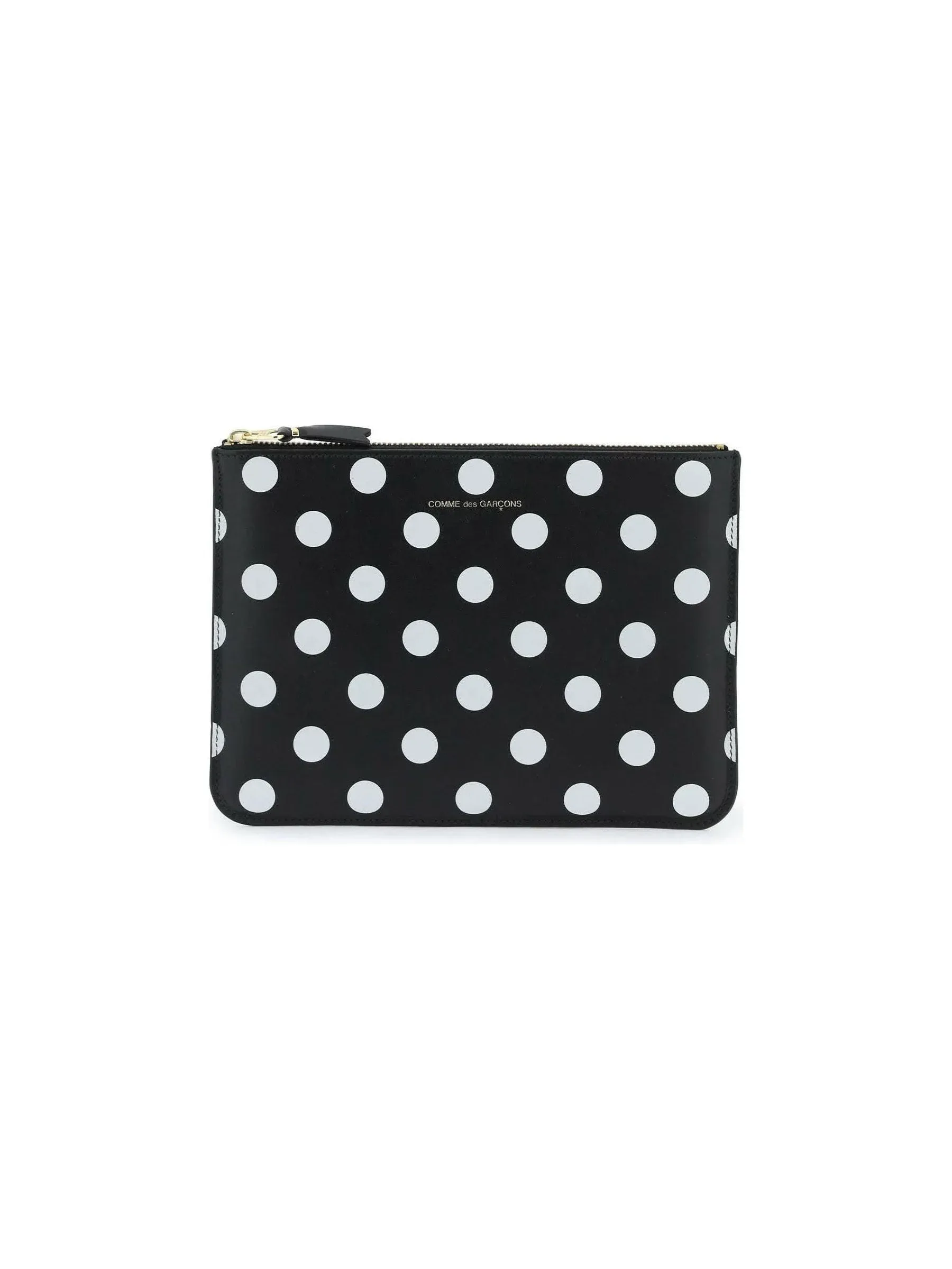Polka Dot Leather Zip Pouch