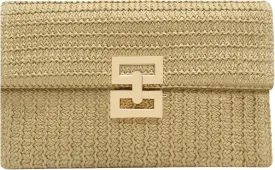 Rattan Clutch Purse for Women,Summer Straw Woven Beach Woven Bag Wicker Raffia Envelope Evening Clutch for Wedding