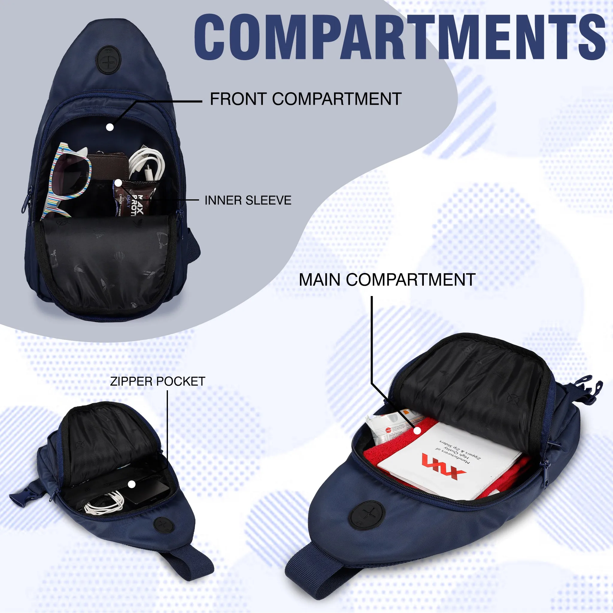 Sabai 6L Navy Blue Crossbody Bag