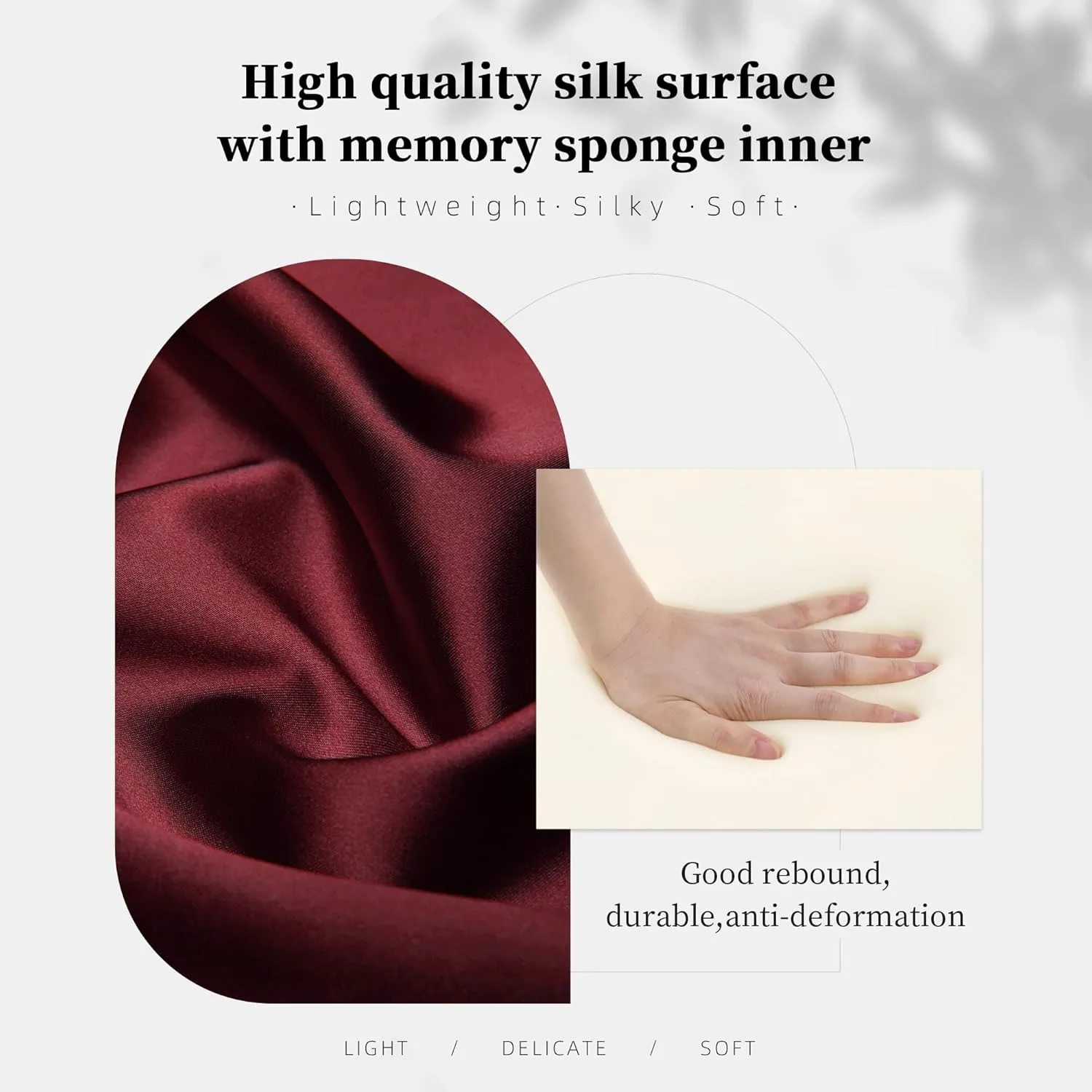 Small Classic Handbag Pillow Insert, Purse Pillow Inserts Fit for Chanel Classic Flap Bag, Lightweight Satin Pillow with Memory Foam Inner (Rouge Grenat, CF Small)