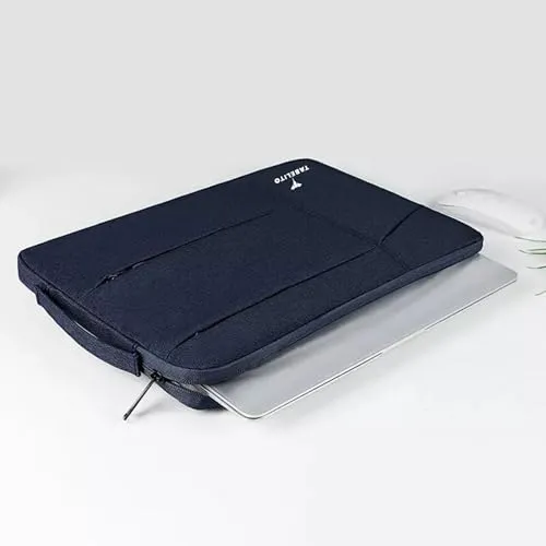 Tabelito Polyester Hybrid Laptop Bag Sleeve Case Cover Pouch for 14 Inch(35Cm) Laptop Apple/Dell/Lenovo/Asus/Hp/Samsung/Mi/MacBook/Ultrabook/Thinkpad/Ideapad/Surfacepro (Blue)