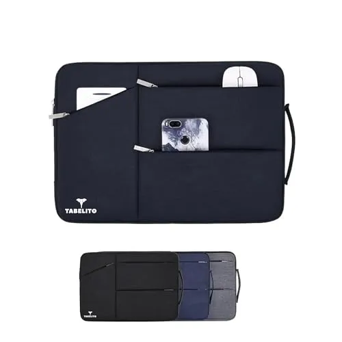 Tabelito Polyester Hybrid Laptop Bag Sleeve Case Cover Pouch for 14 Inch(35Cm) Laptop Apple/Dell/Lenovo/Asus/Hp/Samsung/Mi/MacBook/Ultrabook/Thinkpad/Ideapad/Surfacepro (Blue)
