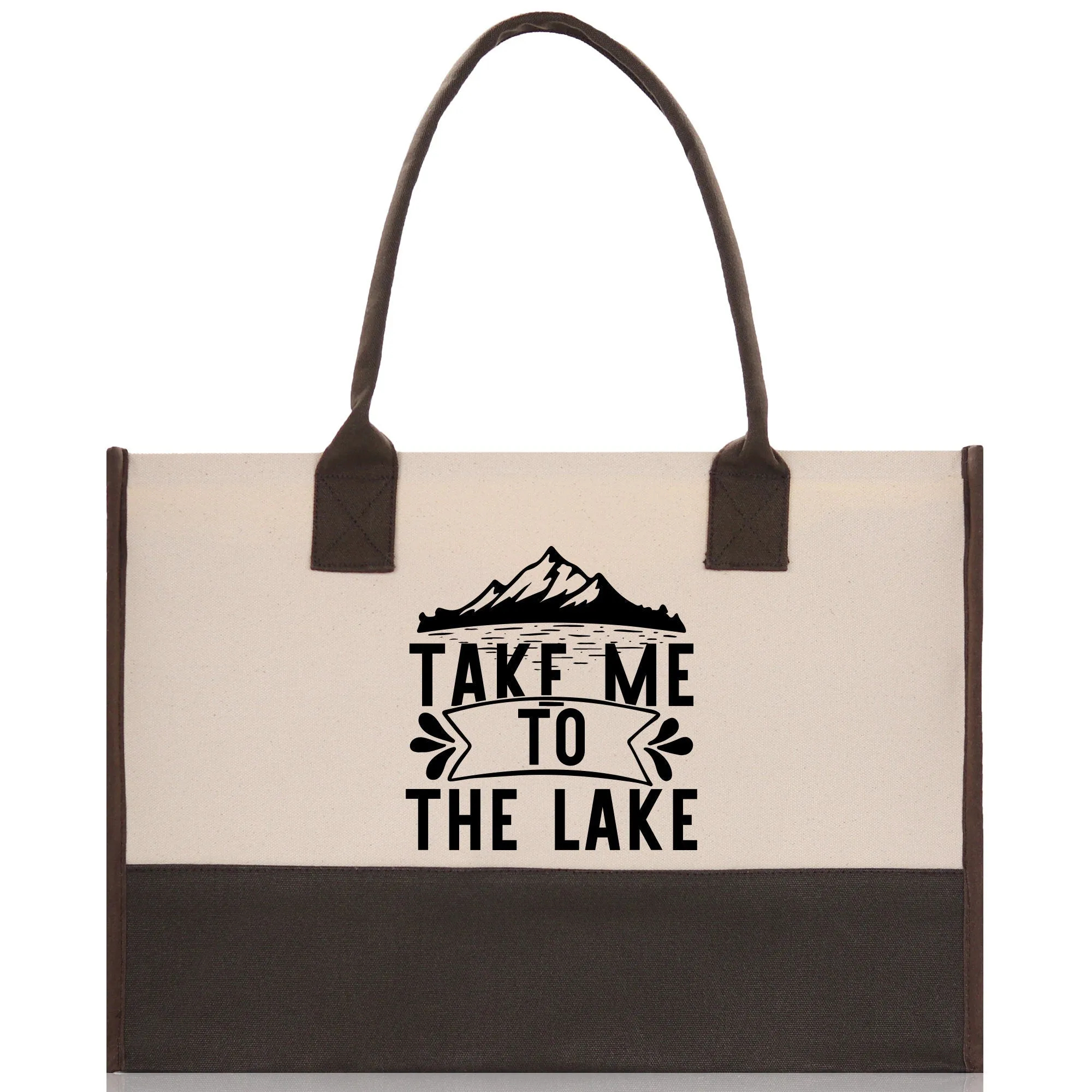Take Me to the Lake Cotton Canvas Chic Tote Bag Camping Tote  Lake Lover Gift Tote Bag Outdoor Tote Weekender Tote Laker Tote