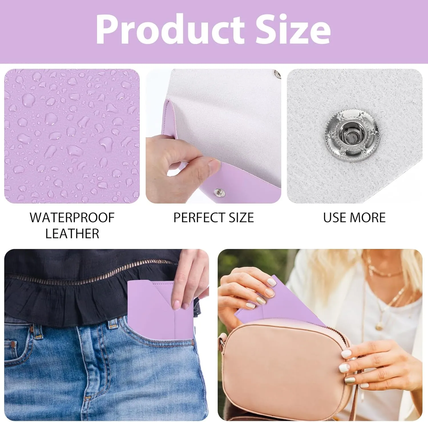 Teaaha Cash Wallet Genuine Leather Money Stuffing Wallets Organizer Reusable Budget Envelope Wallet Retro Clutch Wallets for Men Women Cash Check Billing, Minimalist Design (Mauve)