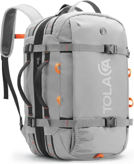 Tolaccea Travel Laptop Backpack, Large Carry on Backpack Flight Approved Convertible Duffle Luggage Bag Daypack Work Business Rucksack Fits 16" Laptop for Men Women 3 Carrying Ways, 40L-50L Expandable