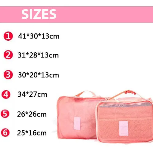 Travel Organiser Bags Set Clothes Storage Packing Cubes Pouches Luggage Suitcase