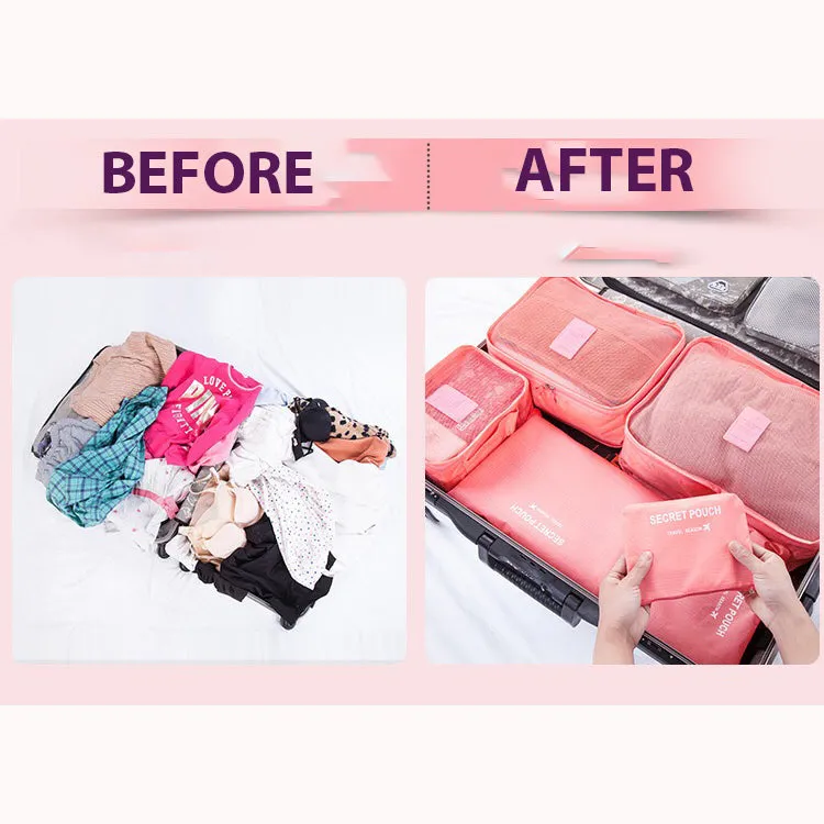 Travel Organiser Bags Set Clothes Storage Packing Cubes Pouches Luggage Suitcase