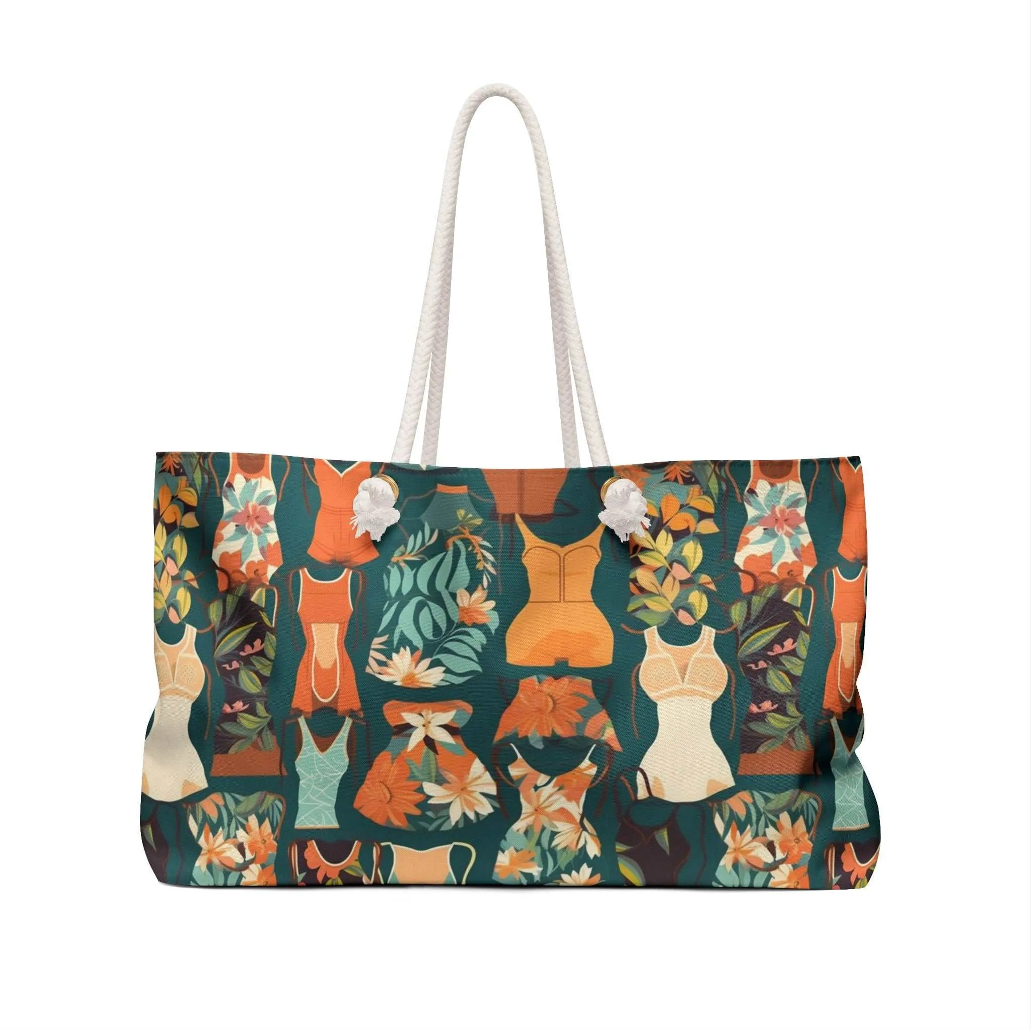 Vintage Swimsuit Large Beach Tote Bag