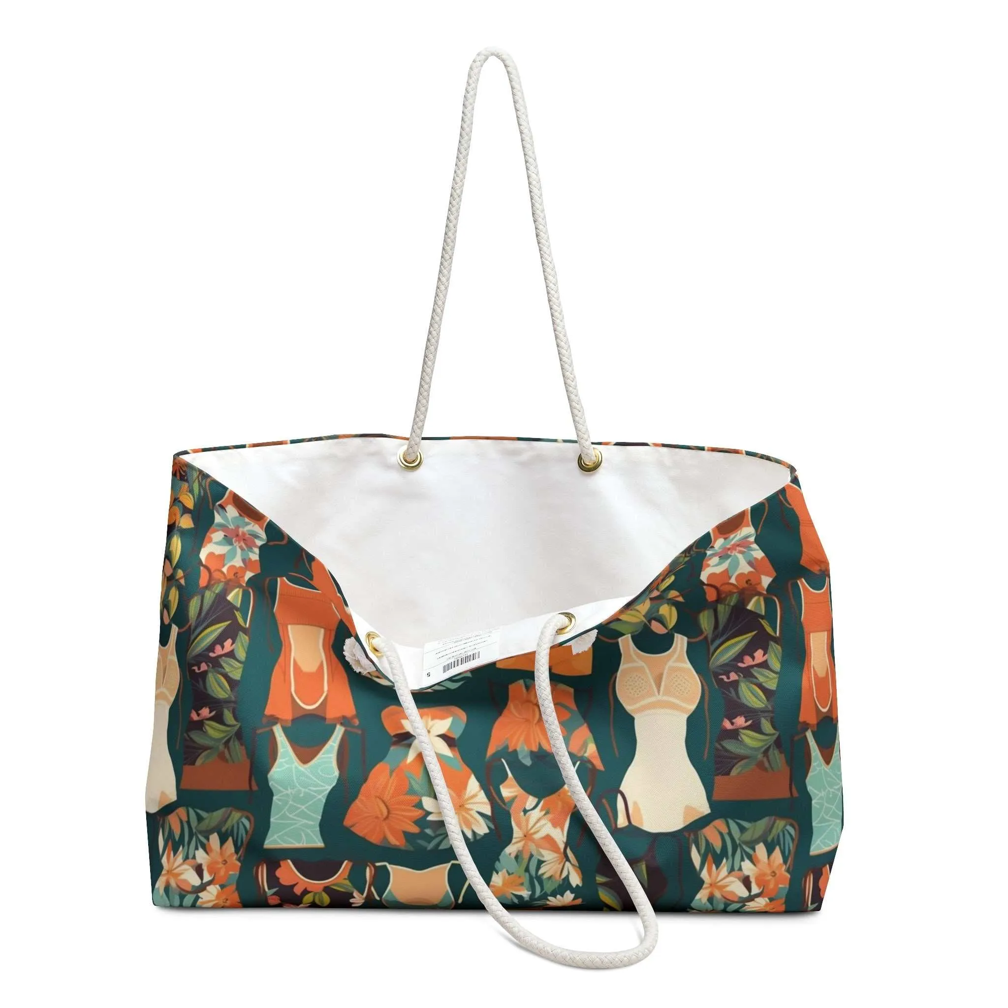 Vintage Swimsuit Large Beach Tote Bag