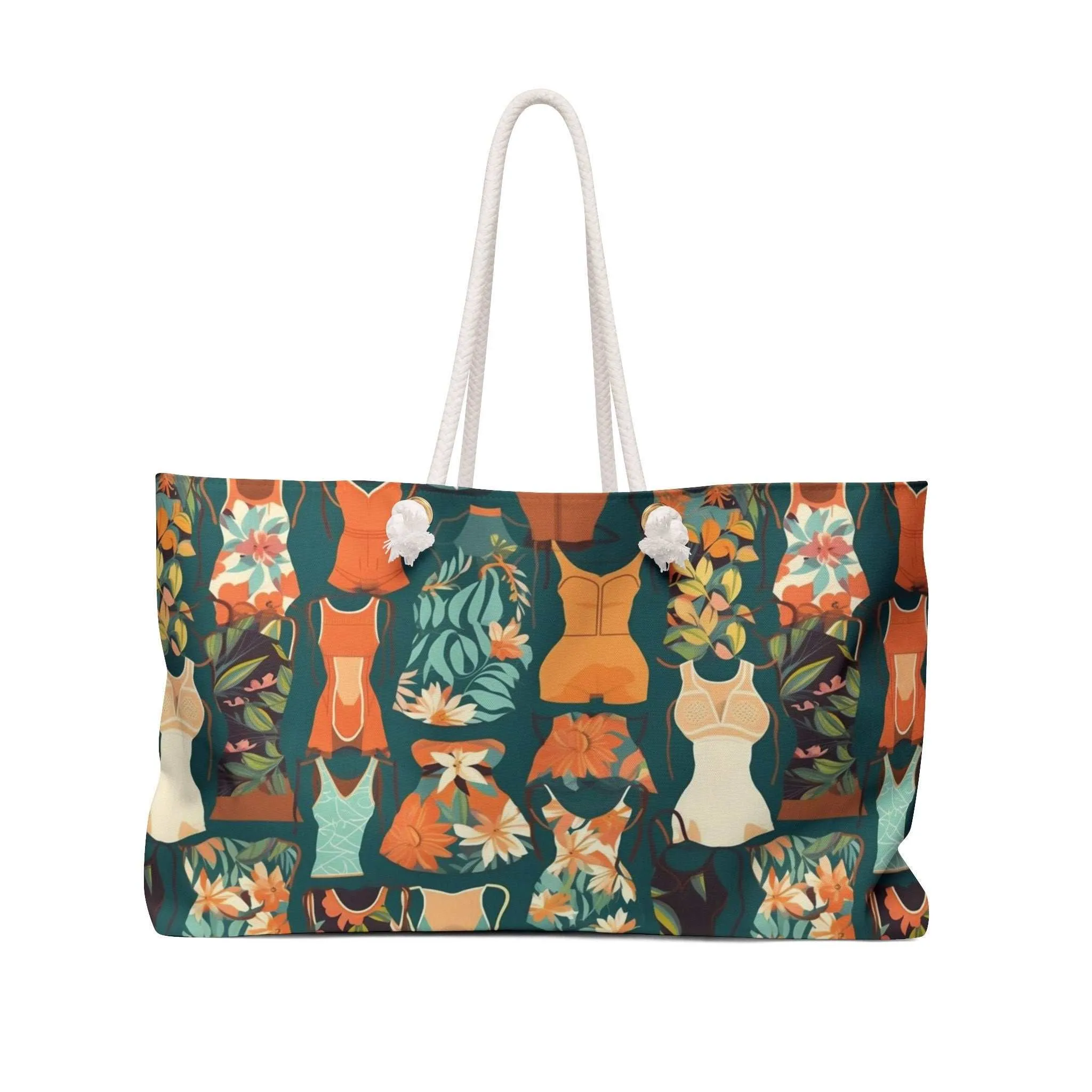 Vintage Swimsuit Large Beach Tote Bag