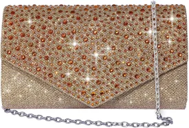 Women Evening Bag Clutch Rhinestone Envelope Party Handbag Bridal Prom Purse
