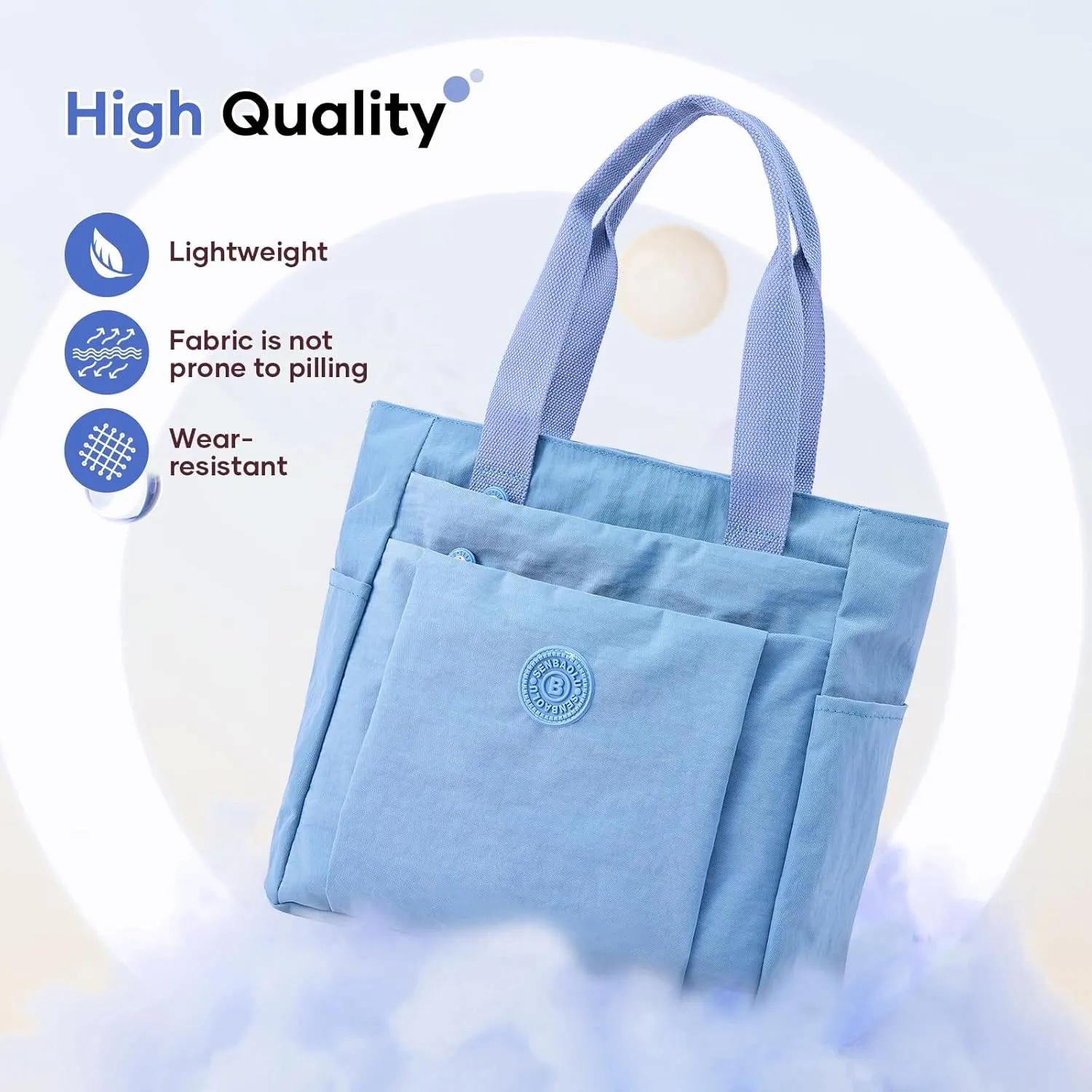 Work Tote Bag for Women, Travel Shoulder Bag Large Purse Nurse Tote Bag with Zipper for School, College, Gym